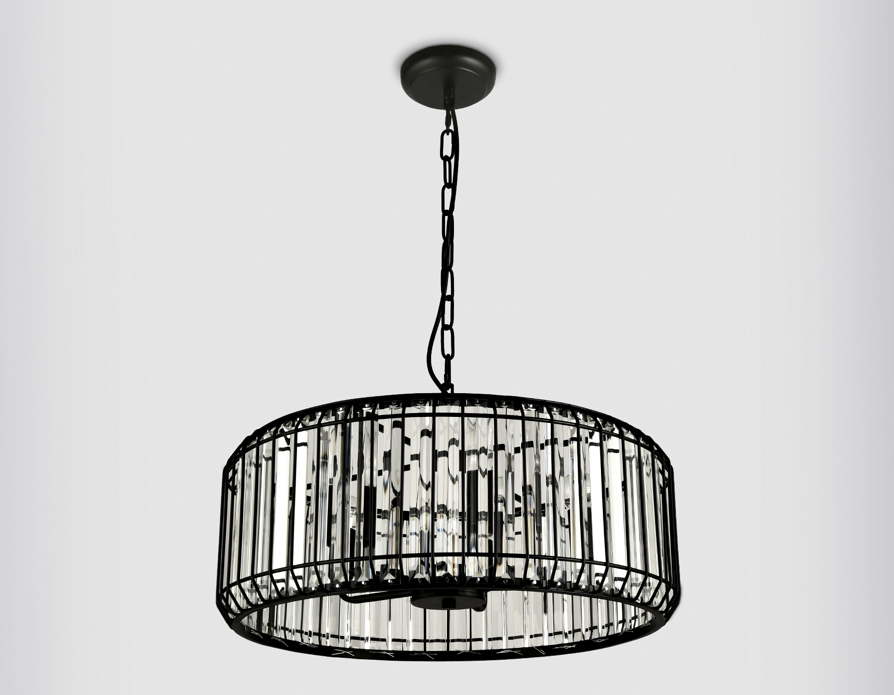 Подвесная люстра Ambrella с хрусталем TR5815  черный/прозрачный E14/5 max 40W D500*650